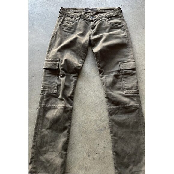 Hudson Jeans Women’s Barbara Black Size 26 Cargo Multi Pocket Brown USA Made - Picture 3 of 16